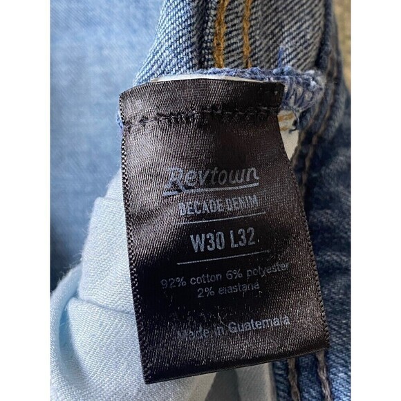 Revtown Automatic Jeans Men's 30 x 32 Dark Indigo Denim Straight - Picture 7 of 10